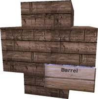Small barrel with a sign